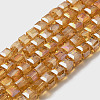 Electroplate Glass Beads Strands EGLA-D018-4x4mm-77-1