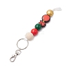 Christmas Themed Silicone Beads & Wood Beads Pendant Decorations HJEW-JM02379-5