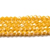 Opaque Solid Color Electroplate Glass Beads Strands EGLA-A039-P4mm-A04-1