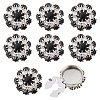 8Pcs Brass Rhinestone Cufflinks BUTT-GL0001-07B-1