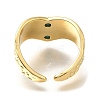 Heart Rack Plating Brass Micro Pave Cubic Zirconia Open Cuff Rings for Women RJEW-M022-26G-3