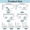 8Pcs 4 Styles 304 Stainless Steel Cuff Blank Bangle Bases with Flat Round Tray STAS-UN0064-29-3