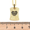 Brass Micro Pave Cubic Zirconia Rectangle with Heart Pendant Adjustable Slider Necklaces KK-CBA4547-08G-3