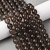 Natural Smoky Quartz Round Beads Strands G-E329-8mm-38C-1