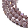 Opaque Solid Color Electroplate Glass Beads Strands EGLA-A039-P4mm-B13-3