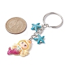 Mermaid Opaque Resin Pendant Keychain KEYC-JKC00624-02-3