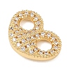 Brass Micro Pave Clear Cubic Zirconia Links Connector Charms KK-K413-06G-2