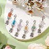 6Pcs Butterfly Sunflower Alloy Pendant Decorations HJEW-JM02868-2