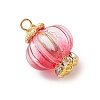 6Pcs Glass & Alloy Pendants PALLOY-JF04636-4