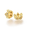 Brass Micro Pave Clear Cubic Zirconia Spacer Beads KK-Z156-08G-02-1