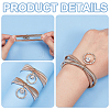 BENECREAT 2Pcs Iron Stretch Chains Multi-strand Bracelets Set BJEW-BC0001-25-4