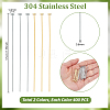 800Pcs 2 Colors 304 Stainless Steel Flat Head Pins STAS-PH0007-41-2