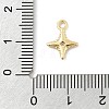 Brass Micro Pave Clear Cubic Zirconia Charms KK-B130-02G-05-3