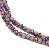 Electroplate Glass Beads Stradns EGLA-H114-02B-10-2