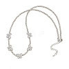 Brass Micro Pave Clear Cubic Zirconia Butterfly and Round Beaded Necklaces KK-CBA4547-13P-5