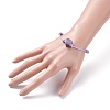 Natural Amethyst Heart Braided Cord Bracelet BJEW-JB07685-05-3