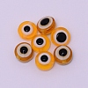 Flat Round Evil Eye Resin Beads RESI-WH0012-15A-1