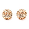 Brass Micro Pave Clear Cubic Zirconia Beads KK-U028-23G-1