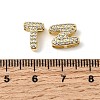 26Pcs 26 Styles Brass Micro Pave Clear Cubic Zirconia Initial Multi-strand Links KK-S520-01G-24-3