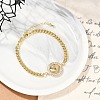 Brass Micro Pave Clear Cubic Zirconia Link Bracelets LS-BJEW-M050-03G-02-1