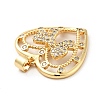 Rack Plating Brass Micro Pave Clear Cubic Zirconia Pendants ZIRC-F129-42G-3