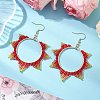 Handmade Glass Seed Beads Sun Dangle Earrings EJEW-MZ00297-2