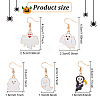 ANATTASOUL 8 Pairs 8 Style Halloween Ghost Enamel Dangle Earrings Sets EJEW-AN0002-51-2