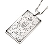 Non-Tarnish 201 Stainless Steel Rectangle with Constellation Pendant Necklaces NJEW-M223-02F-1