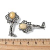 Angel Brass Natural Topaz Jade Pendants KK-D361-02AS-24-3