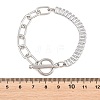 304 Stainless Steel Pave Clear Cubic Zirconia Link Bracelets BJEW-D460-10P-5