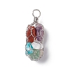Natural & Synthetic Mixed Stone Chips String Bag Pendants G-G863-03P-2
