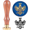 Brass Wax Seal Stamp with Handle AJEW-WH0184-0112-1