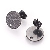 304 Stainless Steel Ear Stud Findings STAS-O119-15C-B-1