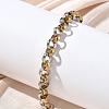Two-tone 304 Stainless Steel Rolo Chain Bracelets for Women BJEW-A160-05GP-3