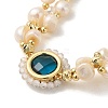 Natural Pearl Beaded Double Layer Multi-strand Bracelet BJEW-C051-53G-2