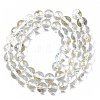 Transparent Spray Painted Glass Bead Strands GLAA-N035-03C-B09-2