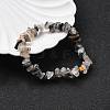 Natural Tourmalinated Quartz/Black Rutilated Quartz Stretch Bracelets BJEW-JB03681-01-8