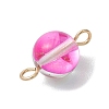 Dyed Synthetic Moonstone Round Connector Charms PALLOY-JF02690-01-4