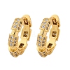 Brass Micro Pave Clear Cubic Zirconia Hoop Earrings EJEW-R025-17G-4