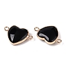 Natural Obsidian Love Heart Pendants G-T138-205D-G-2