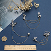 Gorgecraft 3Pcs 3 Style Crown & Eagle & Music Note Crystal Rhinestone Hanging Chain Brooches JEWB-GF0001-34-3