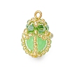 Luminous Handmade Glass Seed Beaded Teardrop Pendants PALLOY-MZ00962-03-1
