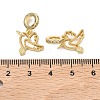 Brass Micro Pave Clear Cubic Zirconia European Dangle Charms KK-P345-34G-3