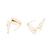 Brass Hoop Earring Findings with Latch Back Closure KK-C006-28G-3