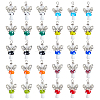 30Pcs Handmade Lampwork Beads with Glass Beads Pendants PALLOY-FH00166-1