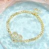 Brass Micro Pave Cubic Zirconia Link Bracelets LS-BJEW-S158-13G-B-1
