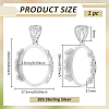 1Pc 925 Sterling Silver Pendant Cabochon Settings STER-BC0003-78A-2