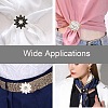 8Pcs 4 Styles Carnation & Daisy Golden Alloy Enamel Scarf Buckle Ring AJEW-CJ0001-33-7