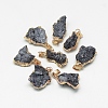 Natural Druzy Agate Pendants G-Q494-76E-1