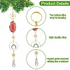 4Pcs 4 Styles Zinc Alloy & Natural Agate Slices Pendant Decorations HJEW-CJ0001-20-3